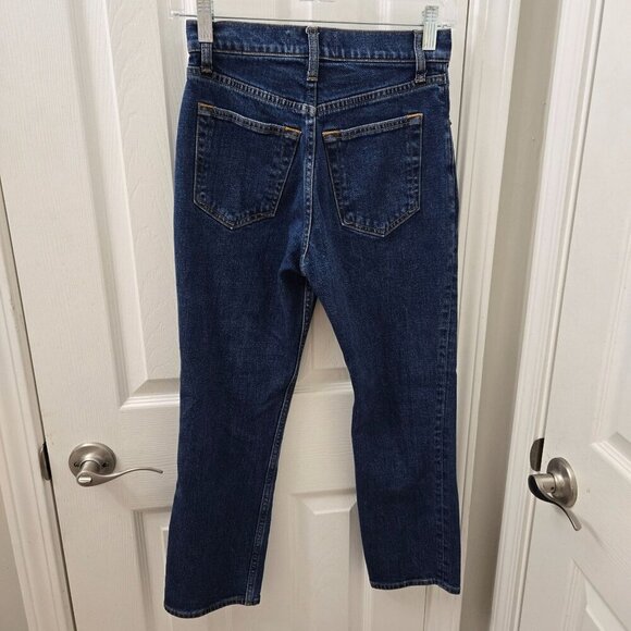 Abercrombie & Fitch Ankle Straight Jeans Size 00 24 Ultra High Rise Classic Blue - Picture 2 of 11